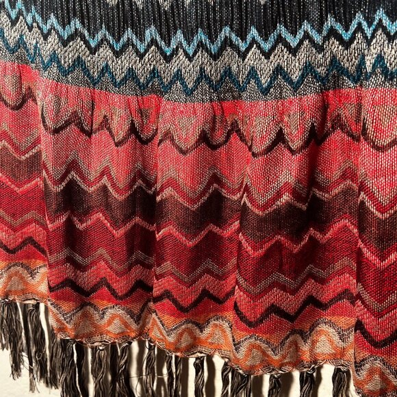 2 Chic Multicolor Chevron Pattern Fringe Scarf Acrylic Soft Lightweight Stretch - Picture 6 of 16